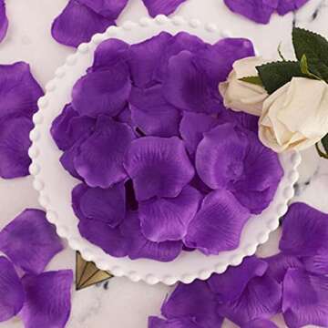 RuiChy 1000pcs Silk Rose Petals Artificial Wedding Party Flower Decoration Bridal Shower Aisle Vase Decor Confetti Petals Rose Favors by SamGreatWorld