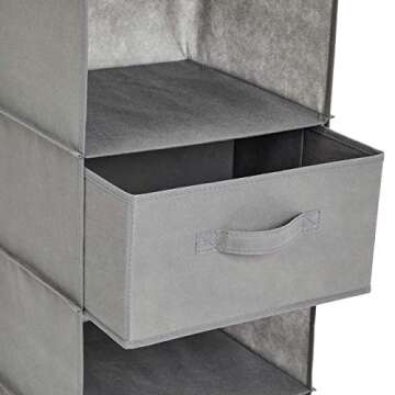 Amazon Basics 6-Tier Closet Organizer with Drawers in Grey