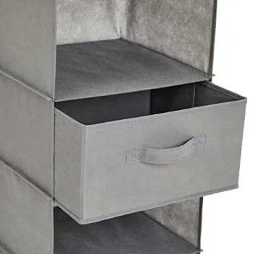 Amazon Basics 6-Tier Closet Organizer with Drawers in Grey