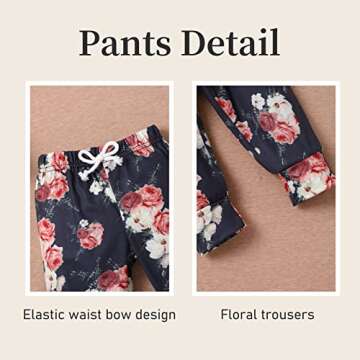 Baby Girl Clothes Long Sleeve Hoodie Sweatshirt Floral Pants with Headband Outfit Sets (Yellow&Floral, 18-24 Months)