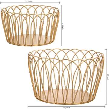 Elegant Gold Wire Storage Baskets for Home Organization