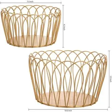 Elegant Gold Wire Storage Baskets for Home Organization