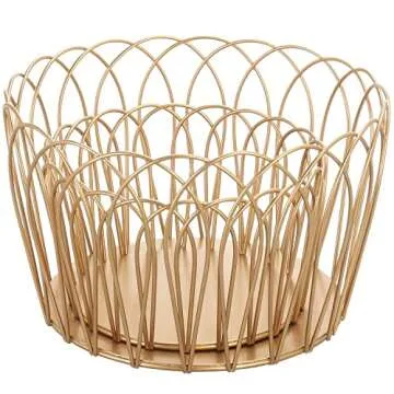 Elegant Gold Wire Storage Baskets for Home Organization