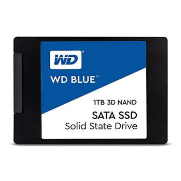 Western Digital 1TB WD Blue 3D NAND Internal PC SSD - SATA III 6 Gb/s, 2.5"/7mm, Up to 560 MB/s - WDS100T2B0A