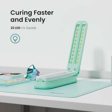 Resiners UV Light for Resin Curing, UV Resin Light, Wireless & Rechargeable UV Lamp, 3-in-1 Uses, Foldable Blacklight Ultraviolet LED, Craft Supplies Tools for Resin Molds, Jewelry Making, DIY Decor