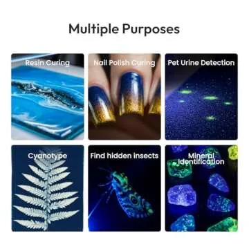 Resiners UV Light for Resin Curing, UV Resin Light, Wireless & Rechargeable UV Lamp, 3-in-1 Uses, Foldable Blacklight Ultraviolet LED, Craft Supplies Tools for Resin Molds, Jewelry Making, DIY Decor