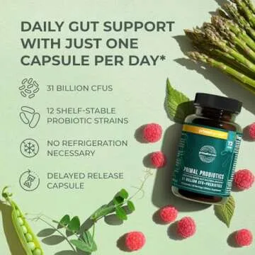 Primal Harvest PREbiotics and PRObiotics for Women & Men, 30 Oral Capsules for Gut Health, 12 Dynamic Strains