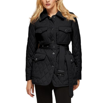 GYMAGINE Long Sleeve Winter Jackets Women Black Puffer Jacket Stylish Quilted S
