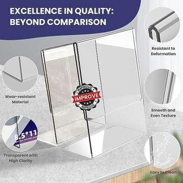Goldwise Acrylic Sign Holder 8.5x11-6 Pack Clear Paper Holder with Vertical Slanted Back, Acrylic Menu Flyer Stand Frame for Office Desktop Restaurant Store Home