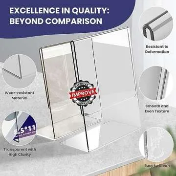 Goldwise Acrylic Sign Holder 8.5x11-6 Pack Clear Paper Holder with Vertical Slanted Back, Acrylic Menu Flyer Stand Frame for Office Desktop Restaurant Store Home
