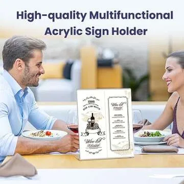 Goldwise Acrylic Sign Holder 8.5x11-6 Pack Clear Paper Holder with Vertical Slanted Back, Acrylic Menu Flyer Stand Frame for Office Desktop Restaurant Store Home