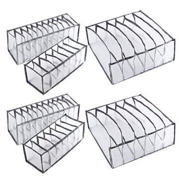 Butishop 6 Pcs Underwear Drawer Organizer Set for Clutter-Free Storage