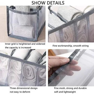 Butishop 6 Pcs Underwear Drawer Organizer Set for Clutter-Free Storage