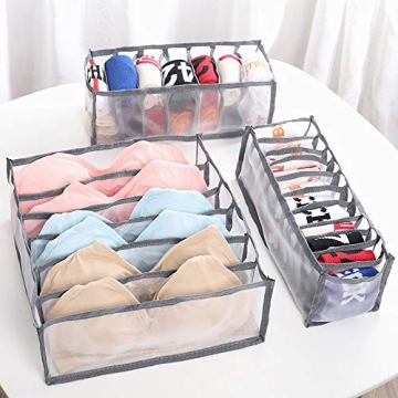 Butishop 6 Pcs Underwear Drawer Organizer Set for Clutter-Free Storage