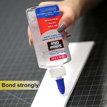 BAZIC Washable Clear School Glue 5 Oz. (147 mL), Liquid Clear Glues Adhesive, for Making Slime Art C...