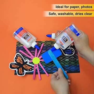 BAZIC Washable Clear School Glue 5 Oz. (147 mL), Liquid Clear Glues Adhesive, for Making Slime Art Crafts at School Home Office, 1-Pack