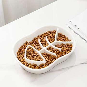 Slow Feeder Cat Bowl for Healthy Eating - Fun Design
