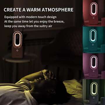 Misby Rechargeable Desk Fan - Bladeless and LED