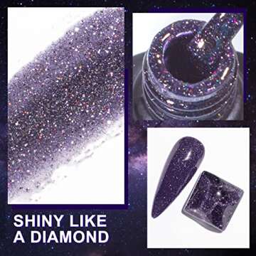 MIZHSE Reflective Glitter Gel Nail Polish Set 12 Pcs, Colorful Sparkly Diamond Soak Off UV LED Gel Polish Home Manicure Nail Art Salon 7 ml