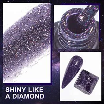 MIZHSE Reflective Glitter Gel Nail Polish Set 12 Pcs, Colorful Sparkly Diamond Soak Off UV LED Gel Polish Home Manicure Nail Art Salon 7 ml