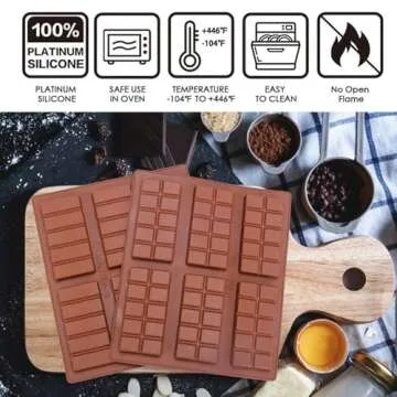 Palksky Silicone Chocolate Bar Mold - Easy to Use & Fun