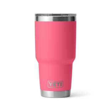 YETI Rambler 30 oz Tumbler, Stainless Steel, Vacuum Insulated with MagSlider Lid, Tropical Pink
