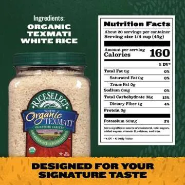 RiceSelect Organic Texmati White Rice, 32 Ounce (1 Count)
