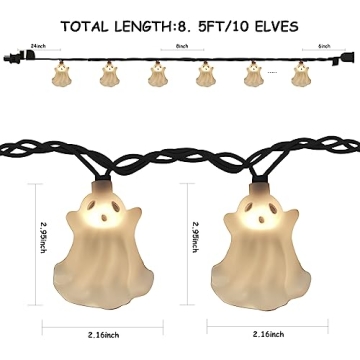 Charming 8.5ft Halloween Ghost String Lights for Festivities