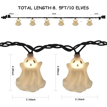 Charming 8.5ft Halloween Ghost String Lights for Festivities