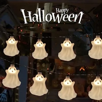 Charming 8.5ft Halloween Ghost String Lights for Festivities