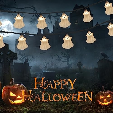 Charming 8.5ft Halloween Ghost String Lights for Festivities