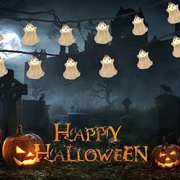 Charming 8.5ft Halloween Ghost String Lights for Festivities