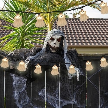 Charming 8.5ft Halloween Ghost String Lights for Festivities