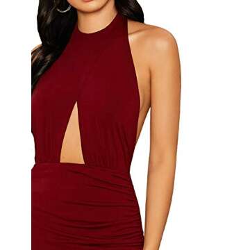 SheIn Women's Sexy Halter Bodycon Mini Dress