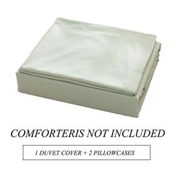 Uhsupris Green Duvet Covers Full/Queen Size 3 Pieces Green Bedding Set Queen with Zipper&Corner Ties(No Comforter)