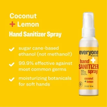 Everyone Hand Sanitizer Spray Coconut Lemon 2 oz 6 pack