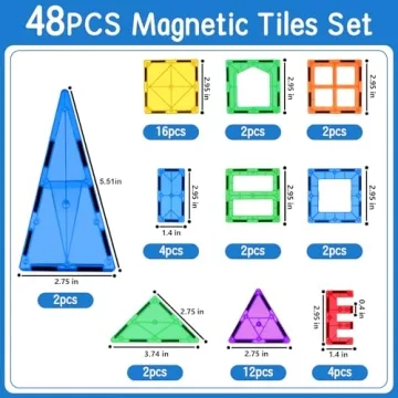 Magnetic Tiles Building Blocks for Creative Kids 3+ Years Old