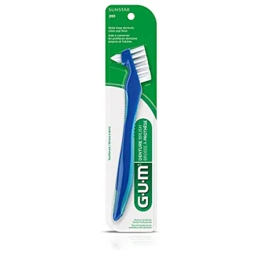 GUM Denture Brush - Durable Dual Headed Toothbrush - Dentist Approved
