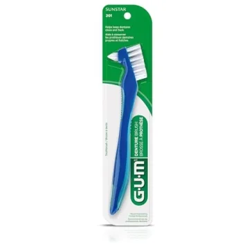 GUM Denture Brush - Durable Dual Headed Toothbrush - Dentist Approved
