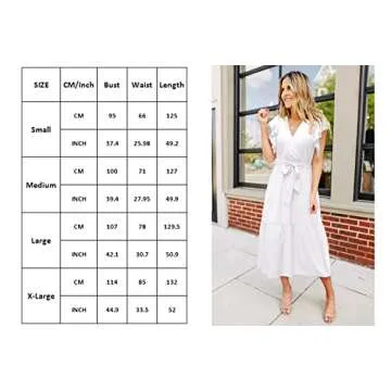 Angashion Women's Ruffle Floral Midi Dress - Stylish & Versatile