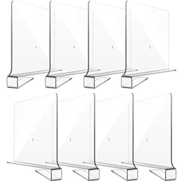 Boao 8 Pcs Acrylic Shelf Dividers for Easy Organization