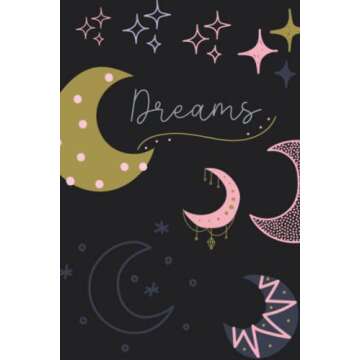 Dream Journal with Boho Moons and Stars Design