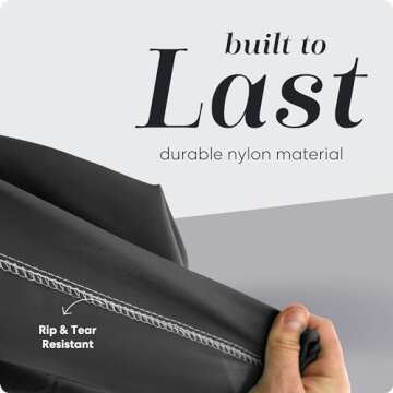 Handy Laundry Shoulder Strap Bag - Drawstring Locking Closure, Durable Nylon Material, Large Capacity, Heavy Duty Stitching, Perfect for Laundromat or College Dorm (Black | 30" x 40")