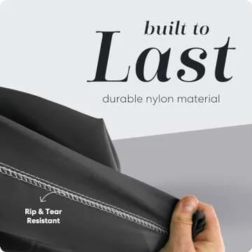 Handy Laundry Shoulder Strap Bag - Drawstring Locking Closure, Durable Nylon Material, Large Capacity, Heavy Duty Stitching, Perfect for Laundromat or College Dorm (Black | 30" x 40")