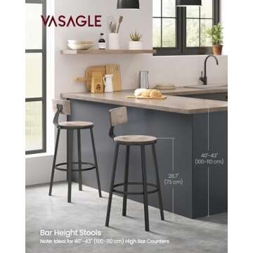 Stylish VASAGLE Bar Stools Set of 2 for Your Home
