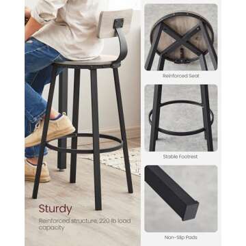 Stylish VASAGLE Bar Stools Set of 2 for Your Home