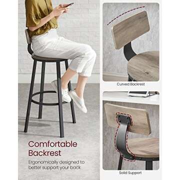 Stylish VASAGLE Bar Stools Set of 2 for Your Home
