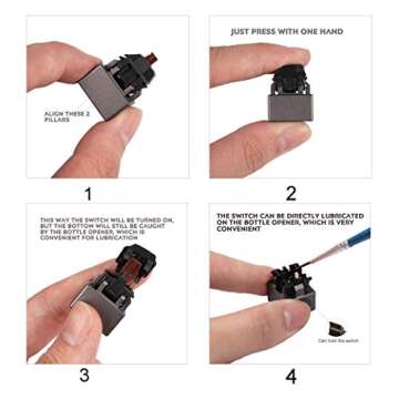 Gliging 33 Switch Tester Switch Opener Acrylic Lube Station DIY Double-Deck Removal Platform Keycaps Puller for Custom Gateron Cherry Mechanical Keyboard