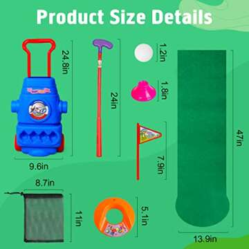 Meland Kids Golf Club Set - Toddler Golf Ball Game Play Set Sports Outdoor Toys Birthday Gifts for Boys Girls 3 4 5 6 Year Old (Blue)