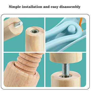 FOPNETS Kids Cleaning Set Toys 7 Piece Cleaning Toys for Toddlers Pretend Play Cleaning Tools for Kids Wooden Detachable Housekeeping Broom Dustpan Duster Brush Mop